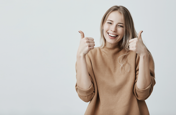 A Happy smiling customer